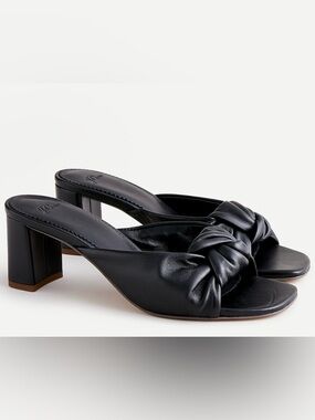 J.crew  Knotted block-heel sandals in leather size 8